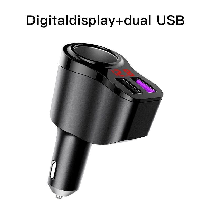 KUULAA Dual USB Auto Ladegerät Schnell Ladung 3,0 LCD Anzeige Zigarette Leichter Buchse Typ-C Adapter PD Auto Ladegerät für praktisch: LCD Anzeige Dual USB