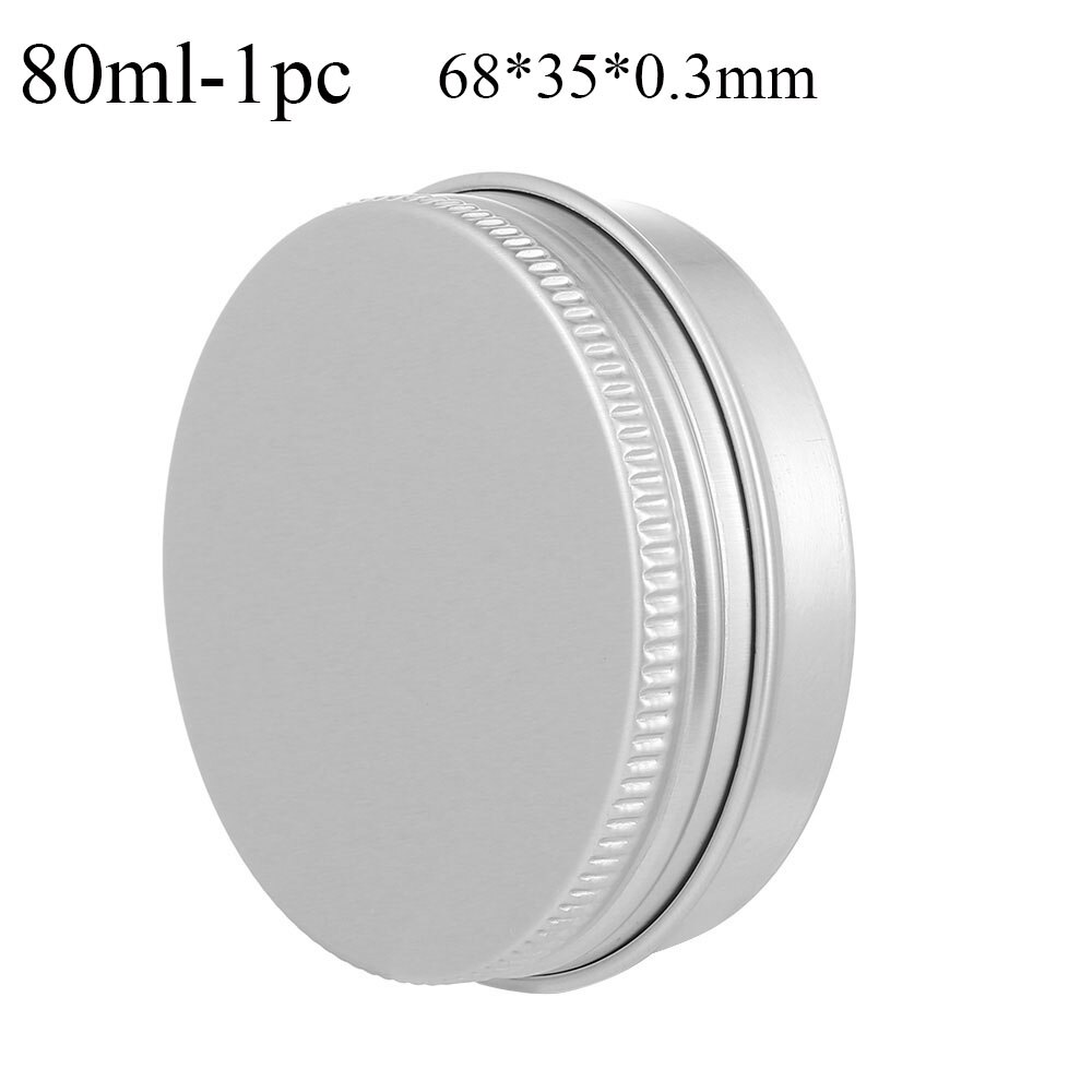 Botes de muestra de aceite de maquillaje, caja de cera, botellas de aluminio, latas de embalaje reutilizables, contenedor de lata, bote de cosméticos, tornillo superior,: 80ml-1pc