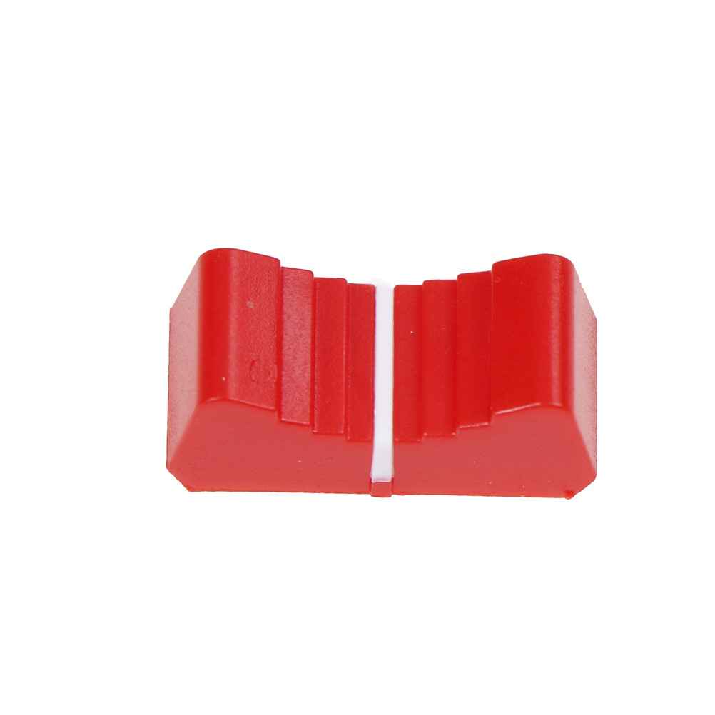 10 stk / lot berøringsfølsomt skyder ribbet mixer skrivebord switch knap cap 8mm fader knob cap plast: Rød