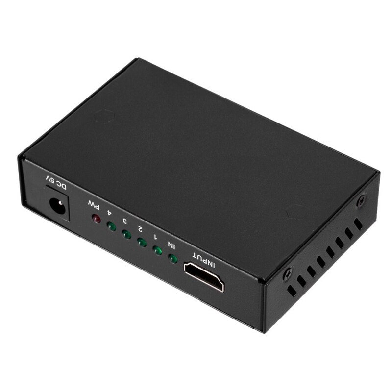Ultra HD 4K 4 Port HDMI Splitter 1X4 Repeater Amplifier 1080P 3D Hub 1 in 4 Out US Plug