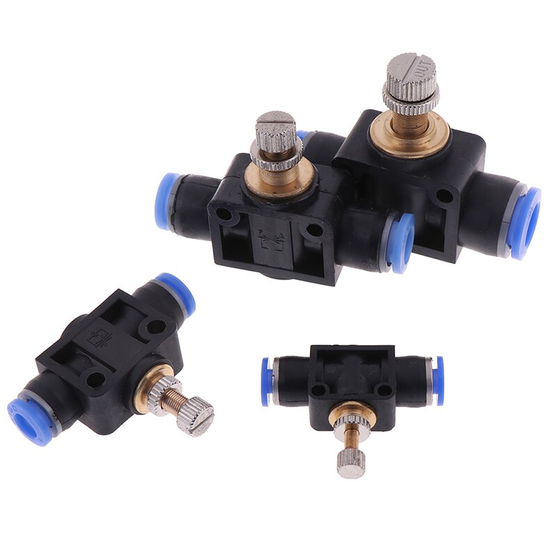 ! Pneumatic Airflow Regulator 4mm 6mm OD Hose Tube Gas Flow Adjust Valve Connector Fitting Air Speed Controller