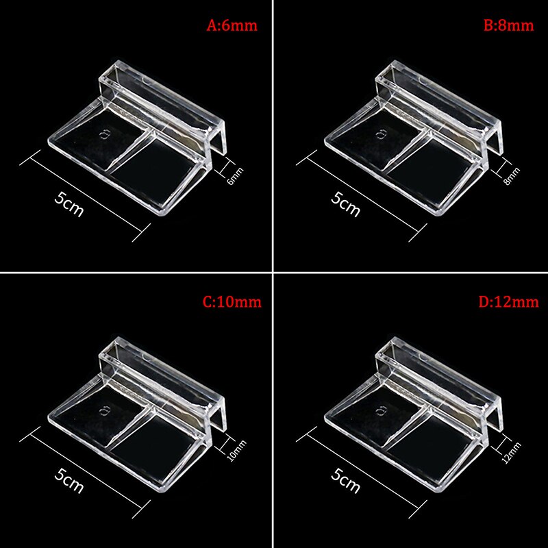 1pc 6/ 8/10/12mm Aquarium acrylic clip glass cover bracket Fish Aquatic Holder