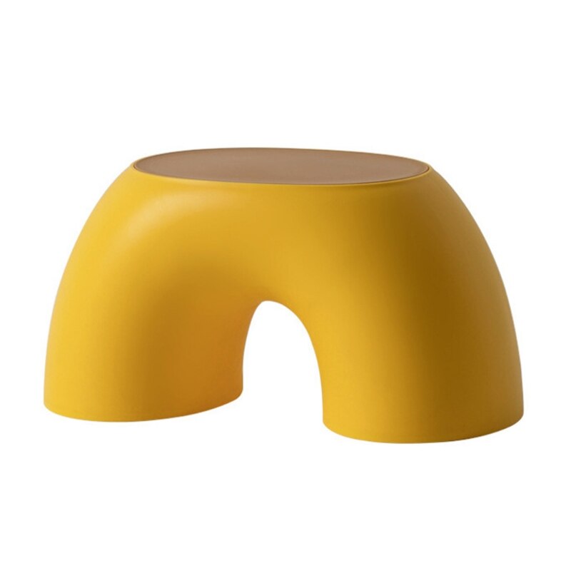 Taburete semicircular Simple para niños, banco pequeño de arcoíris, silla de Interior para el hogar, muebles de juguete, sofá de dormitorio Interior D: Amarillo