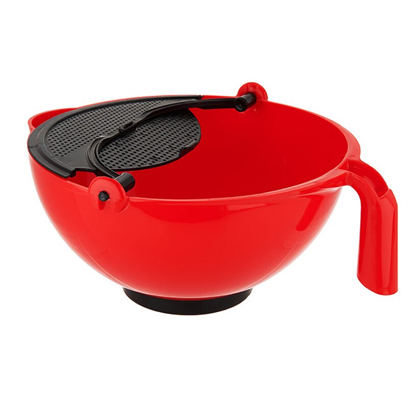 Panier de vidange ménager bol de mélange multifonctionnel avec spatule, saladier en plastique, bols de mélange multi-usages, accessoire de cuisine: Red