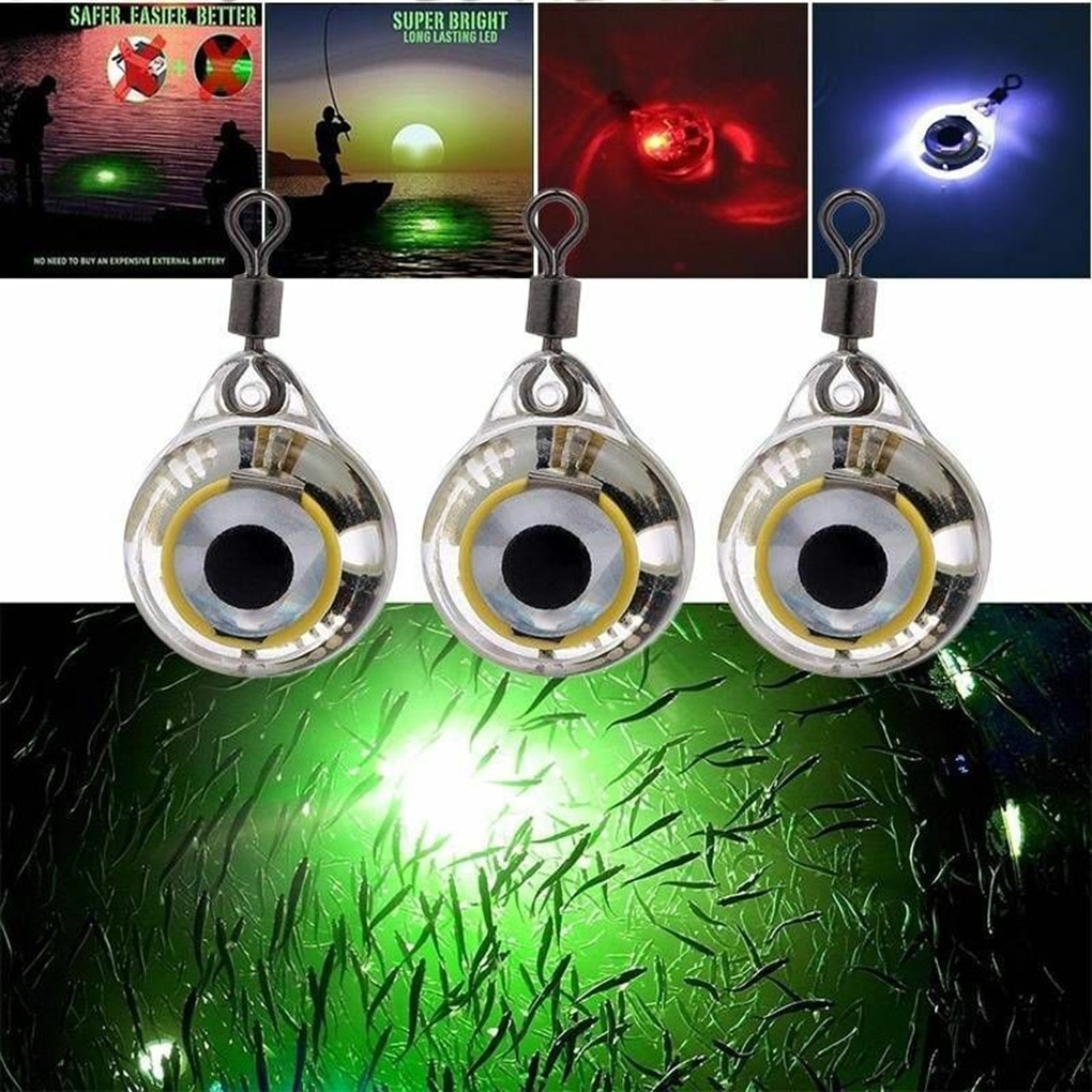 1Pcs Mini Vissen Lokken Licht Led Deep Onderwater Oogvorm Vissen Squid Visaas Lichtgevende Lokken Voor Aantrekken vis