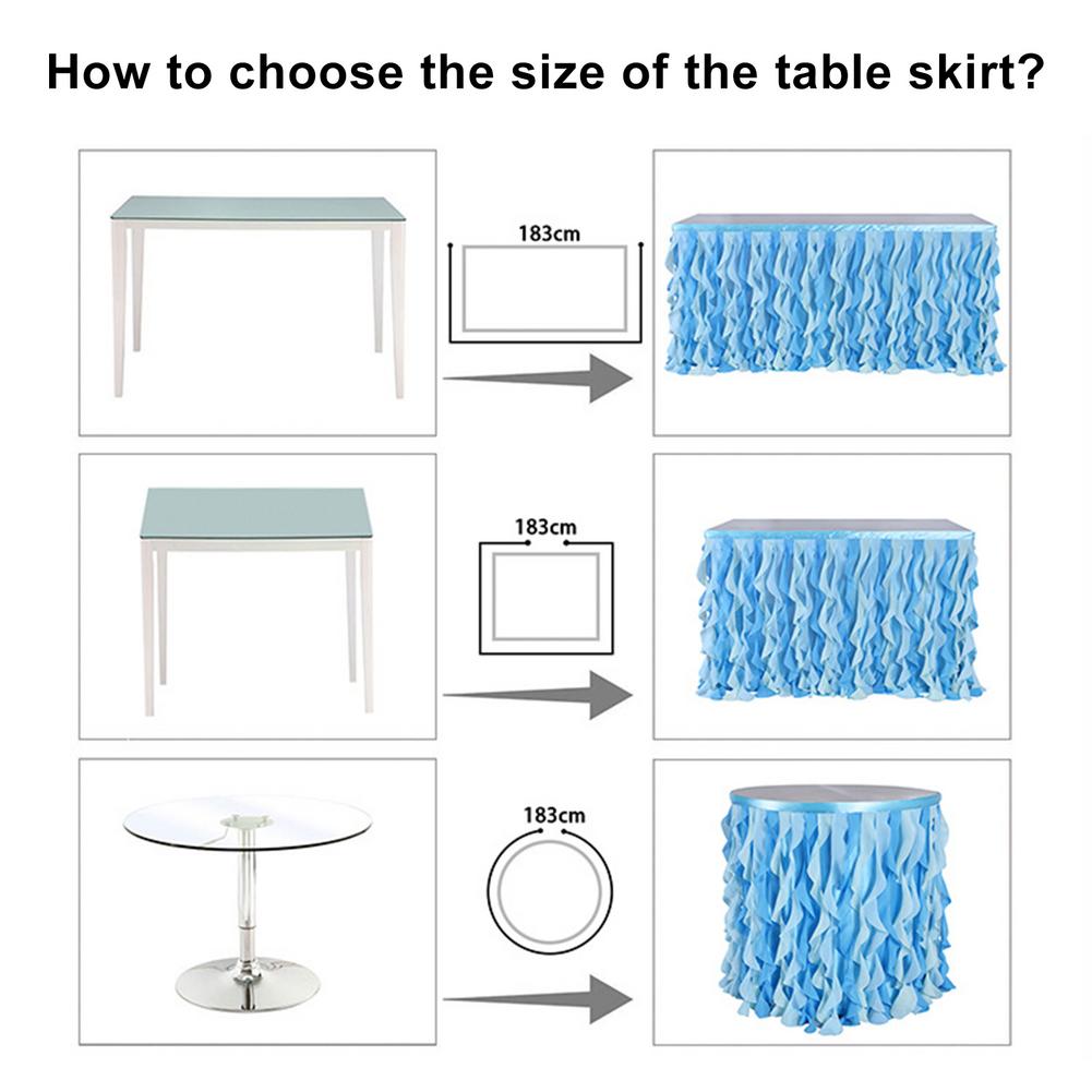 6 Ft Mermaid Curly Willow Table Skirt Tulle Table Skirt for Rectangle Table or Round Table,Tutu Table Skirt for Wedding Party