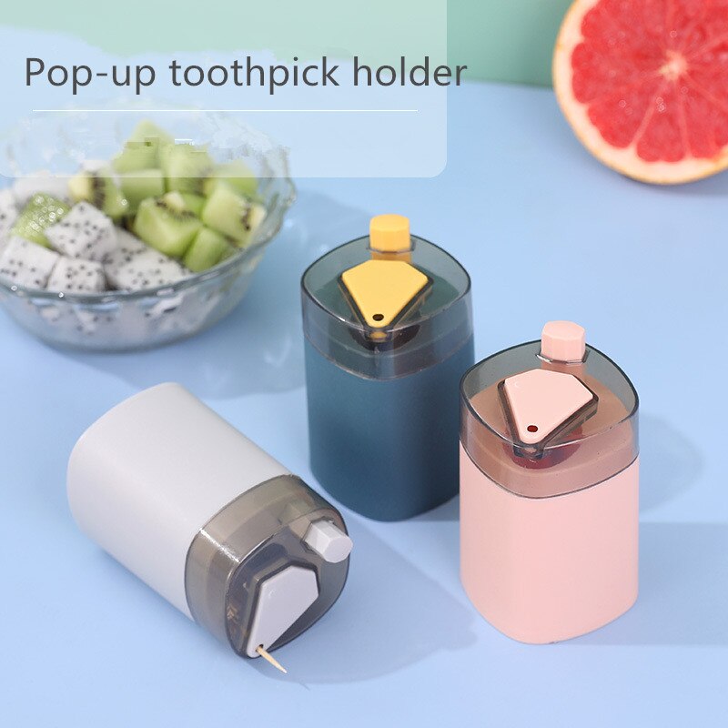 Portable toothpick holder desktop ornaments home living room desktop toothpick holder pop-up toothpick storage box
