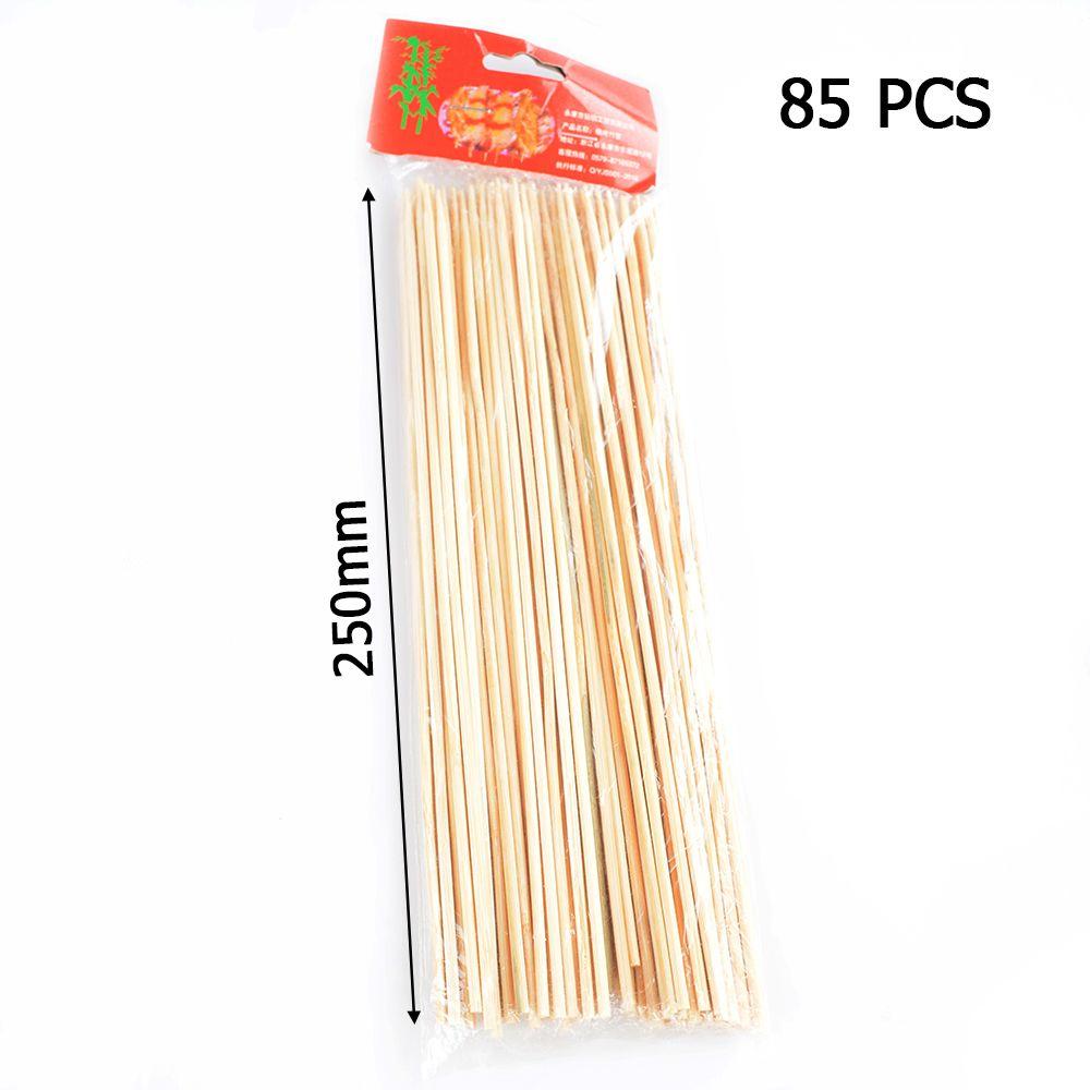 BBQ Outdoor Picnic Bamboo Skewers Wooden Sticks Barbecue Grill Accessories Fruit Fountain Stick Party Grill Kabob Barbecue Tool: 25cm 85pcs