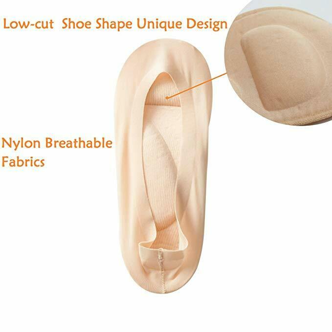 1 Pairs 3D Padded Women's Invisible No Show Nylon Socks Sponge Cushion Liner Sock Slippers