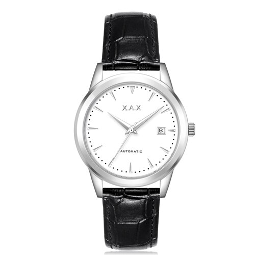 Mænds ure automatisk ur 3 års garanti ure automatisk bevægelse kvinder mekanisk ur: Sølv hvid sort