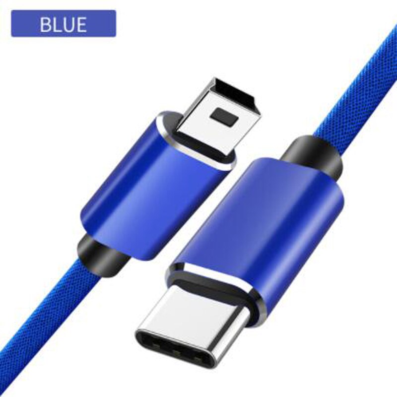 USB C to Mini USB Cable USB Mini-B Adapter Connector For Thunderbolt 3 PC Computer Laptop Player Digital Camera Mini USB Cord: Blue