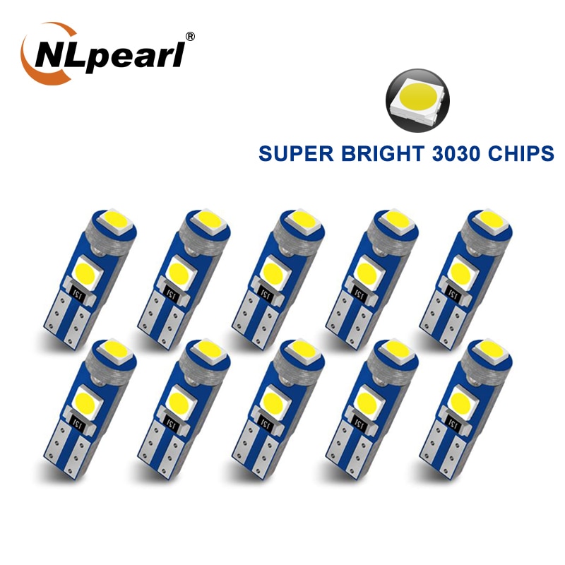 Nlpearl 10x Signaal Lamp T5 Led Lamp W3W W1.2W Led Canbus 3030SMD Auto-interieur Light Auto Wedge Dashboard Warming Indicator lamp