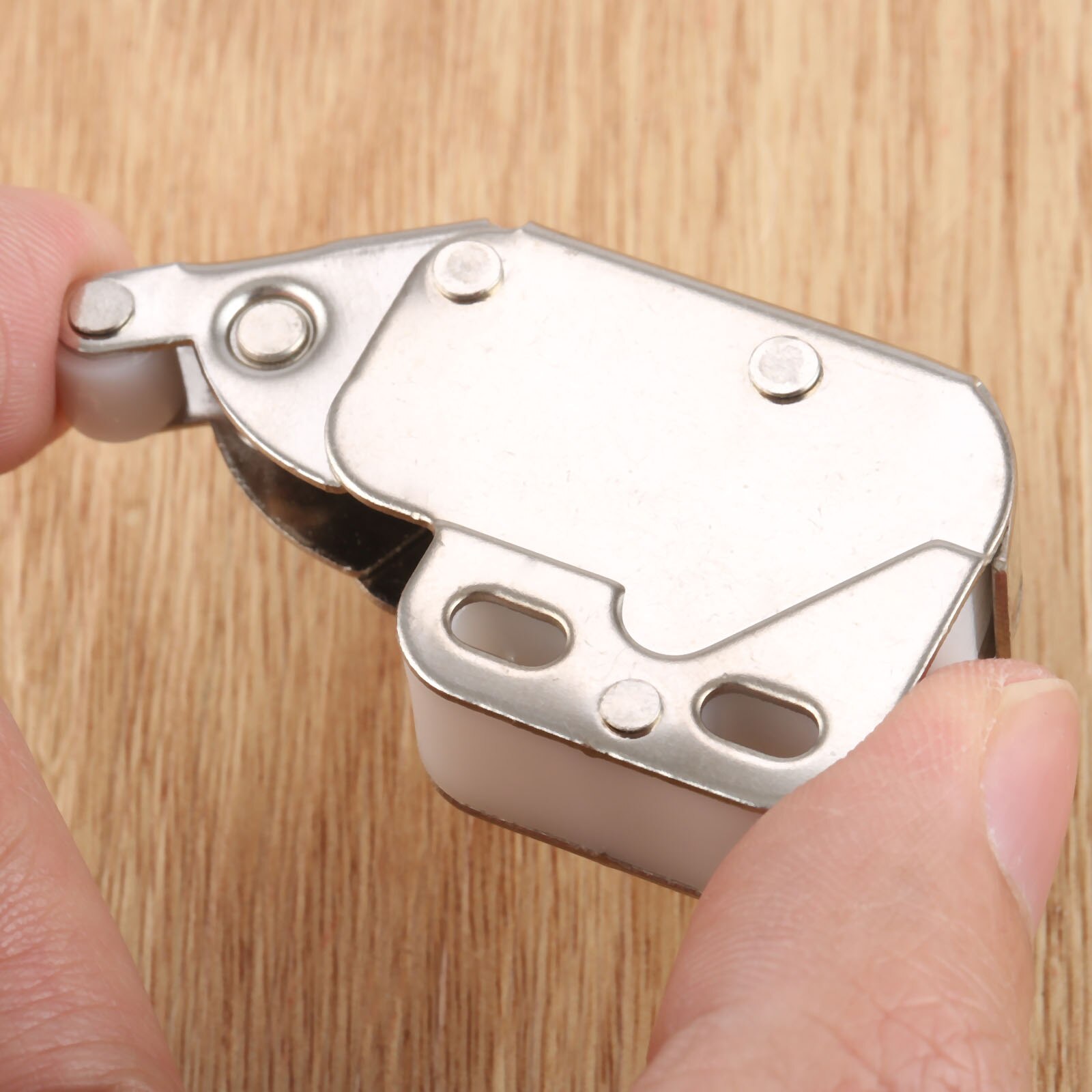 DRELD 2Pcs Mini Push Catch Latch Cabinets Lock Furniture Security Lock Caravan Motorhome Cupboard Doors Push Touch Release Latch