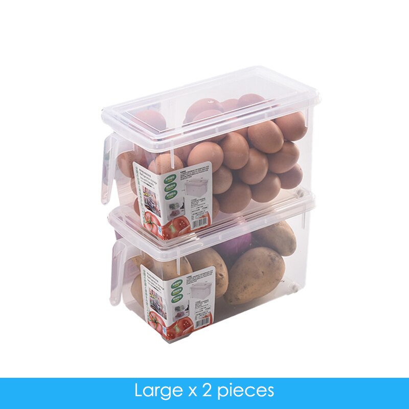 Récipient de stockage en plastique avec couvercles poignée réfrigérateur stockage clair aliments conteneurs petit réfrigérateur boîtes de rangement cuisine R2023: L2