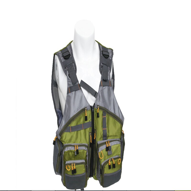 Men's Fly Fishing Vest Adjustable Size Multiple Pockets Bass Fishing Mesh Backpack For Men And Women