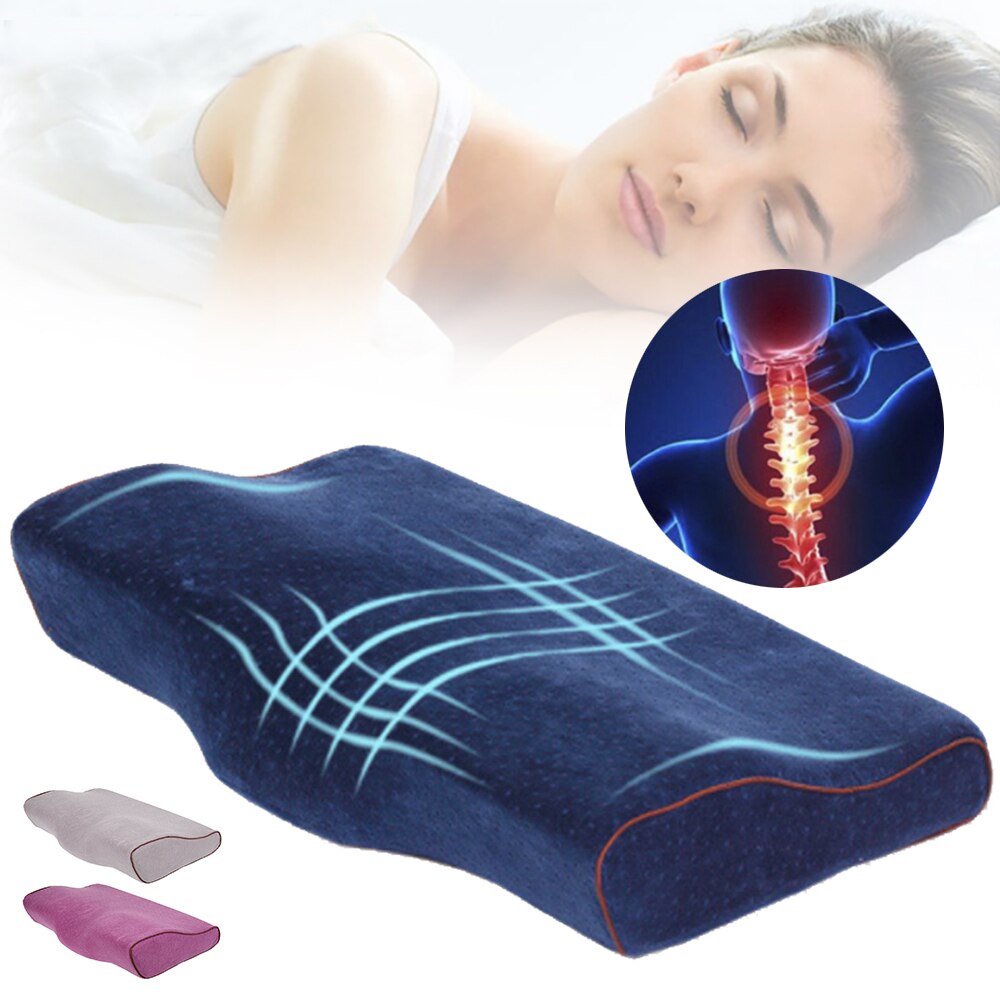 Orthopedische Geheugen Kussen Voor Nekpijn Bescherming Trage Rebound Memory Foam Kussen Gezondheidszorg Cervicale Nek Kussensloop