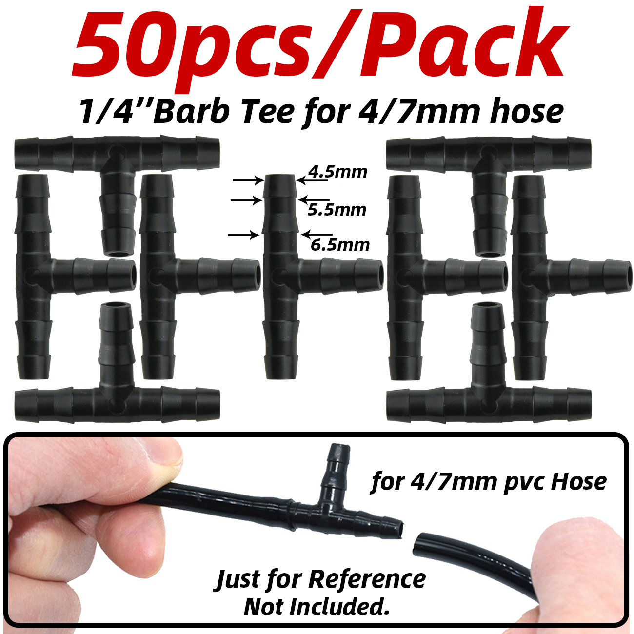 1-50pcs Barbed Connectors Irrigation Fittings Drip Irrigation Barbed Connectors 4/7mm Tubing Fittings for Flower Pot Garden Lawn: green