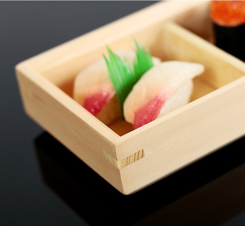 Plato de cocina de madera estilo japonés Sashimi, caja de madera, rejilla múltiple, sushi, postre, plato de comedor japonés y coreano