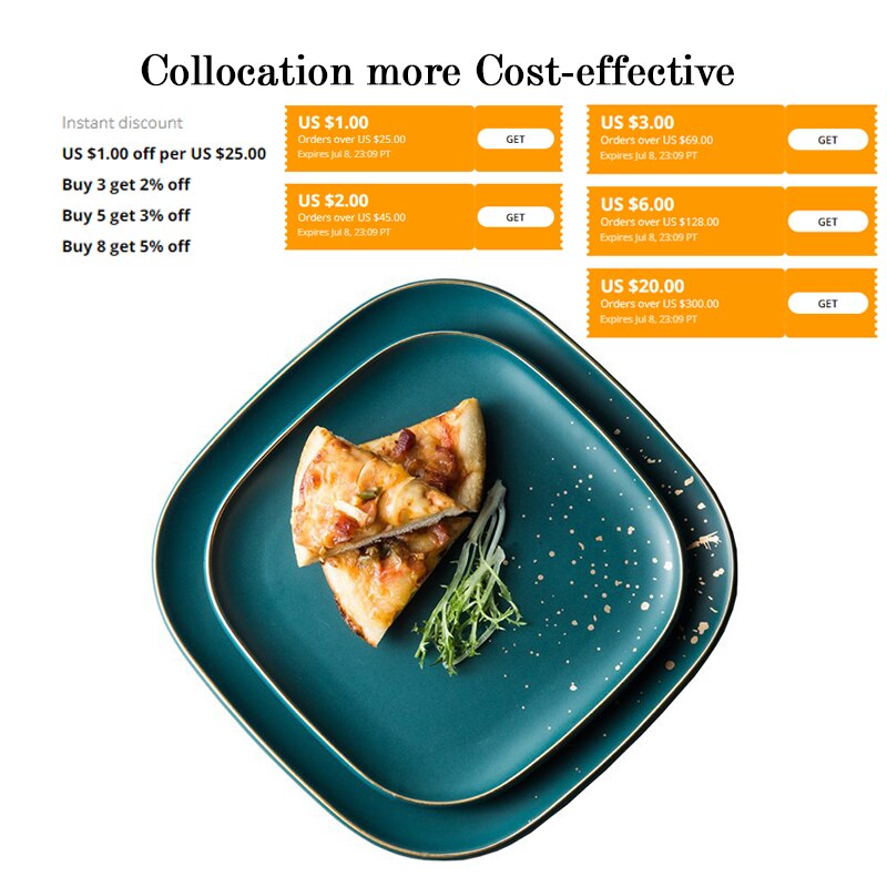 Luxury Retro Green Dinner Plates Set Dinner Marble Glazes Ceramic Party Tableware Set Kitchen Dishes Soup Bowl Cup Dinnerware