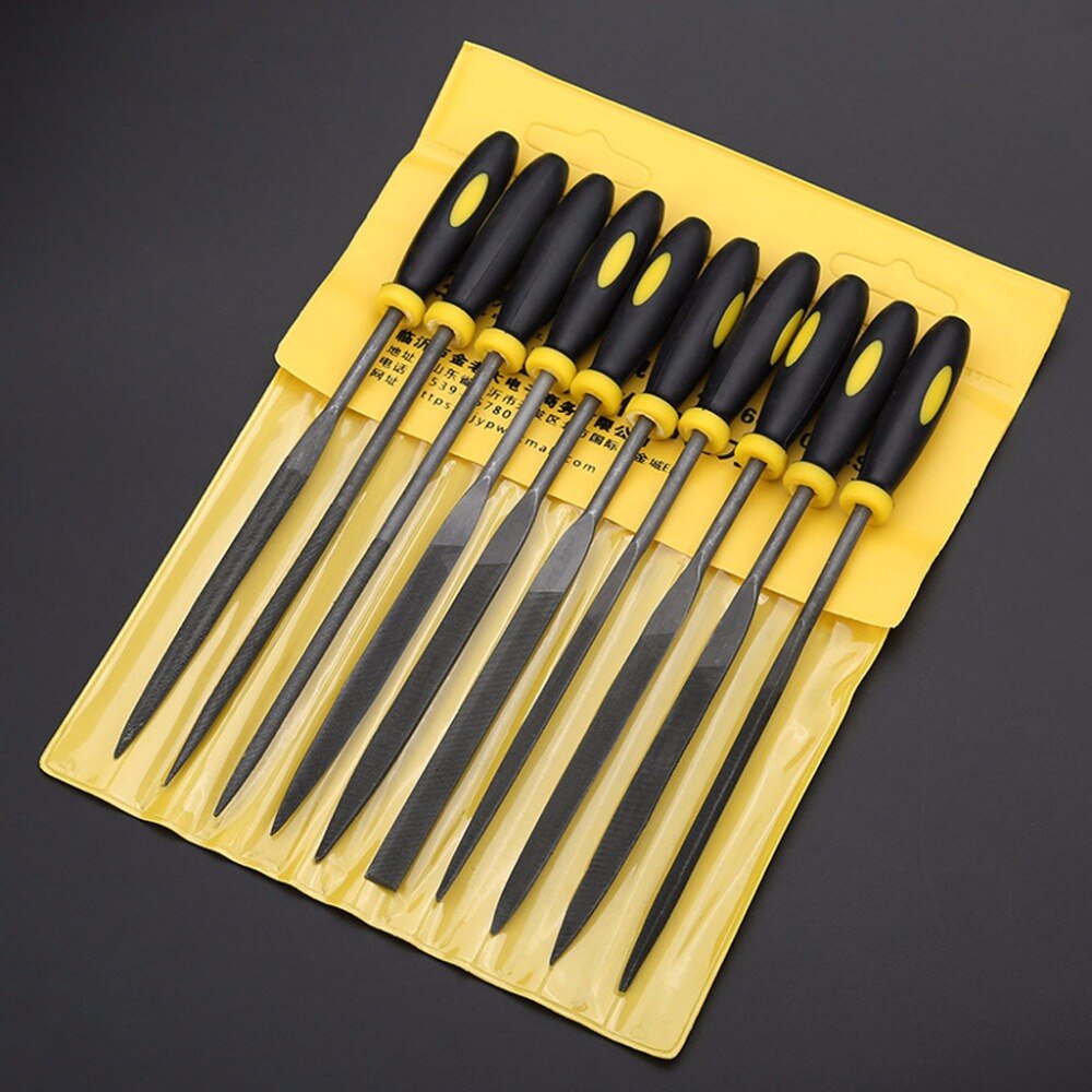 10 Pcs Needle File Set For Jeweler Wood Carving Craft Metal Glass Stone 3 Sizes G8TB