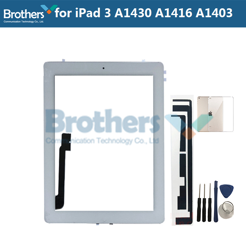 9.7 For iPad 3 A1416 A1430 A1403 Touch Screen Digitizer Sensor Glass Panel Tablet Replacement For iPad 3 Screen With Home Button: WhiteButtonTool Case