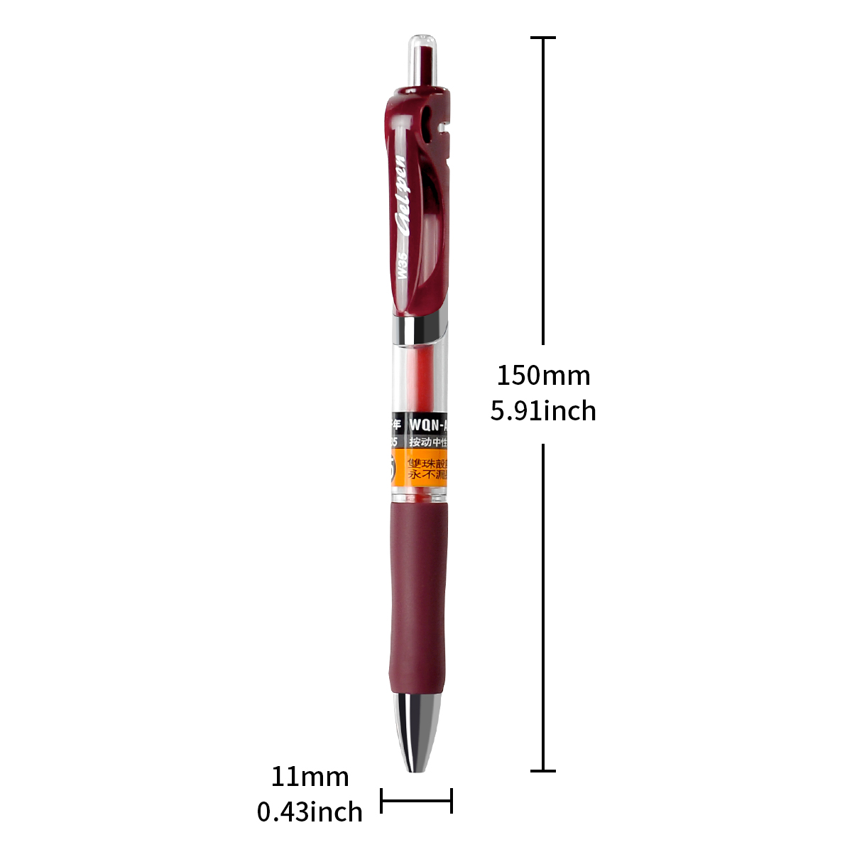 WQN-3/6/12 Uds. Bolígrafos neutros con botón pulsador, punta de 0,5mm, escritura suave, tinta negra/roja, suministros escolares y de papelería