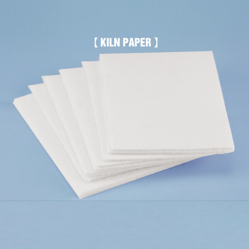 100 ark keramiskt fiberpapper fyrkantig mikrovågsugnspapper glasfusionspapper för hushållsbyggnad 80 x 80 x 1mm