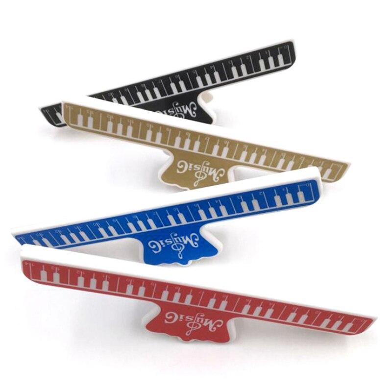 4 Pcs Music Book Note Paper Ruler Sheet Music Spring Clip Holder For Piano Guitar Violin Viola Cello Performance