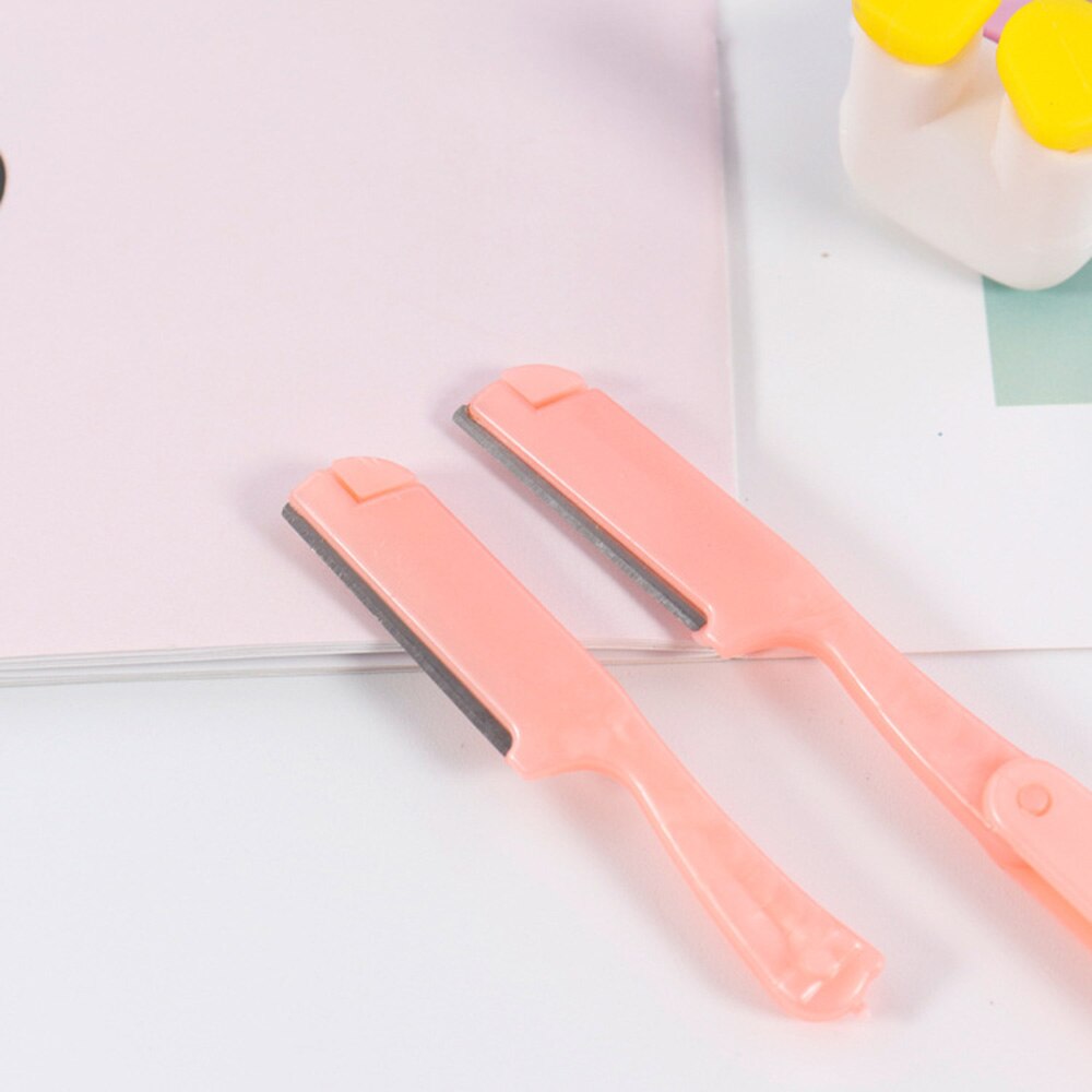 Cuchillo plegable para cejas, cuchilla reemplazable de tres piezas, maquinilla de afeitar para mujer y niña, Kits de maquillaje portátiles de viaje, 1 bolsa