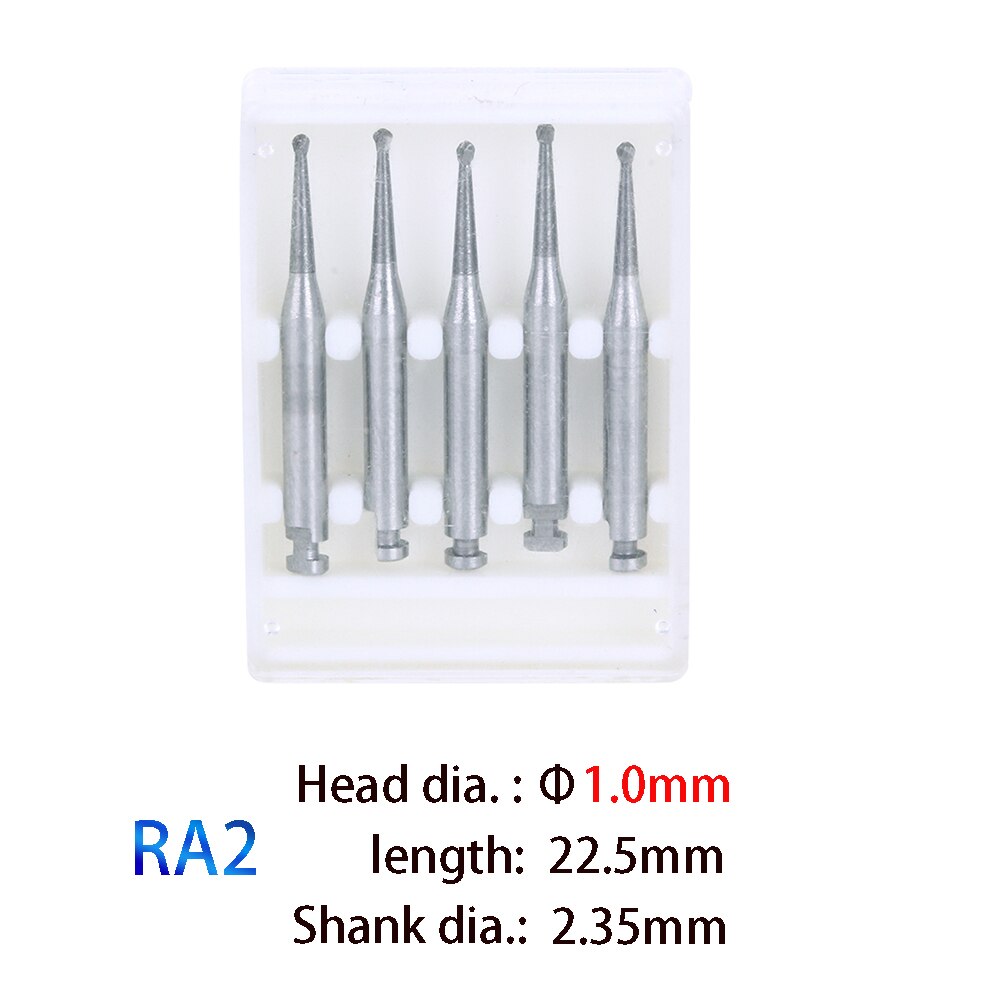 5 Pcs Dental product RA ronde bur Dental Lab Tungsten Carbide Burs lage snelheid Hardmetalen Burs RA bur: Rood