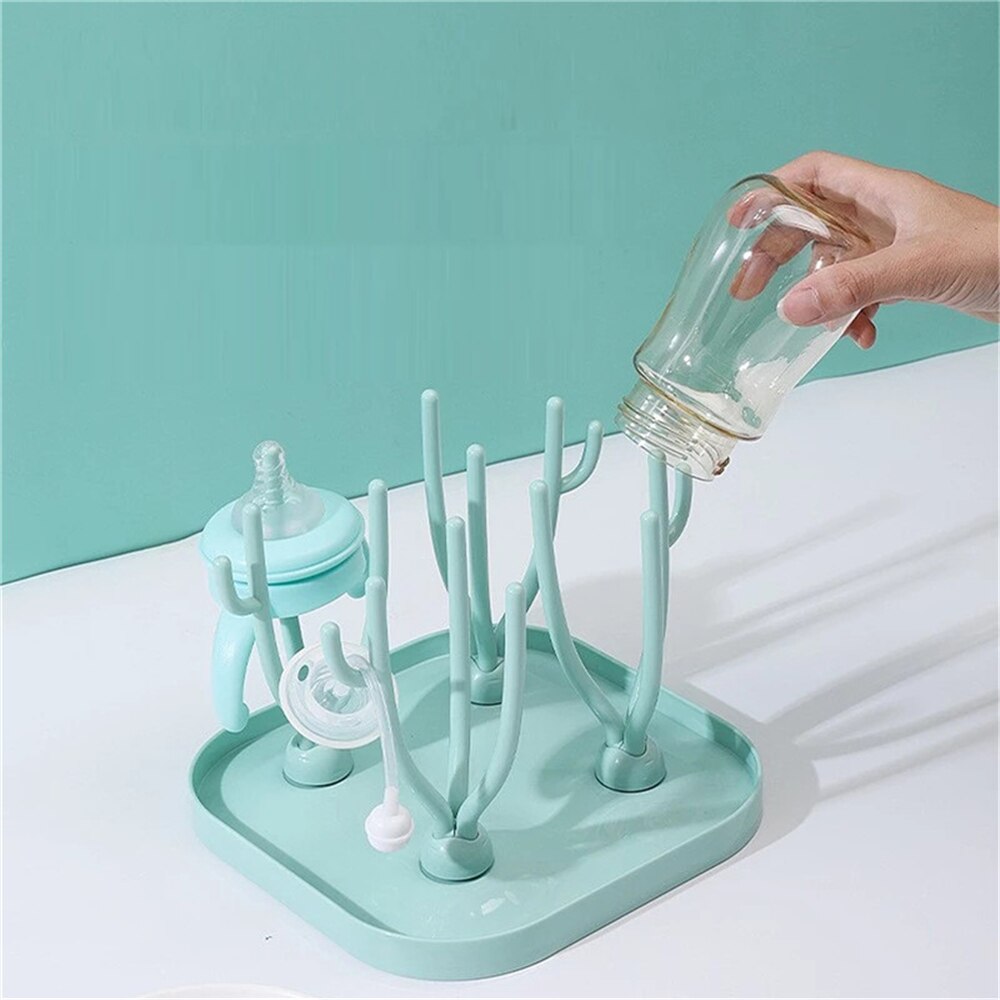 Baby Flasche Trocknen Gestell Baby Flasche Reinigung Trockner Abtropffläche Lagerung Gestell Baum bilden Trocknen Gestell Für Babys Flaschen Abnehmbare
