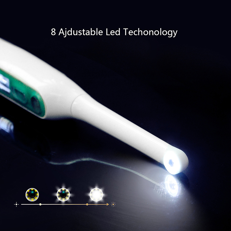 HD Intraoral Endoscoop Met 8 Led verlichting WiFi Draadloze Tandheelkundige Camera Inspectie voor Tandarts Oral Real-time Video Tandheelkundige gereedschap