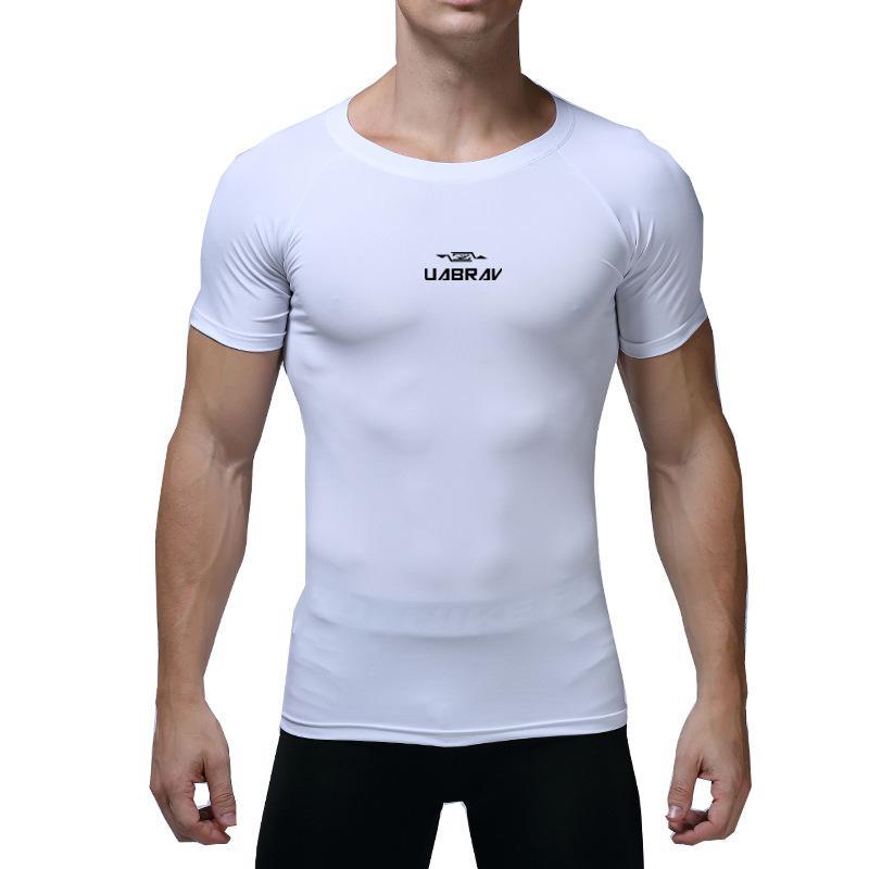 Mens Compression Running Tight Shirts Cool Male Breathable Basketball Soccer Fitness Bottoming Quick Dry Sport Gym T-shirts