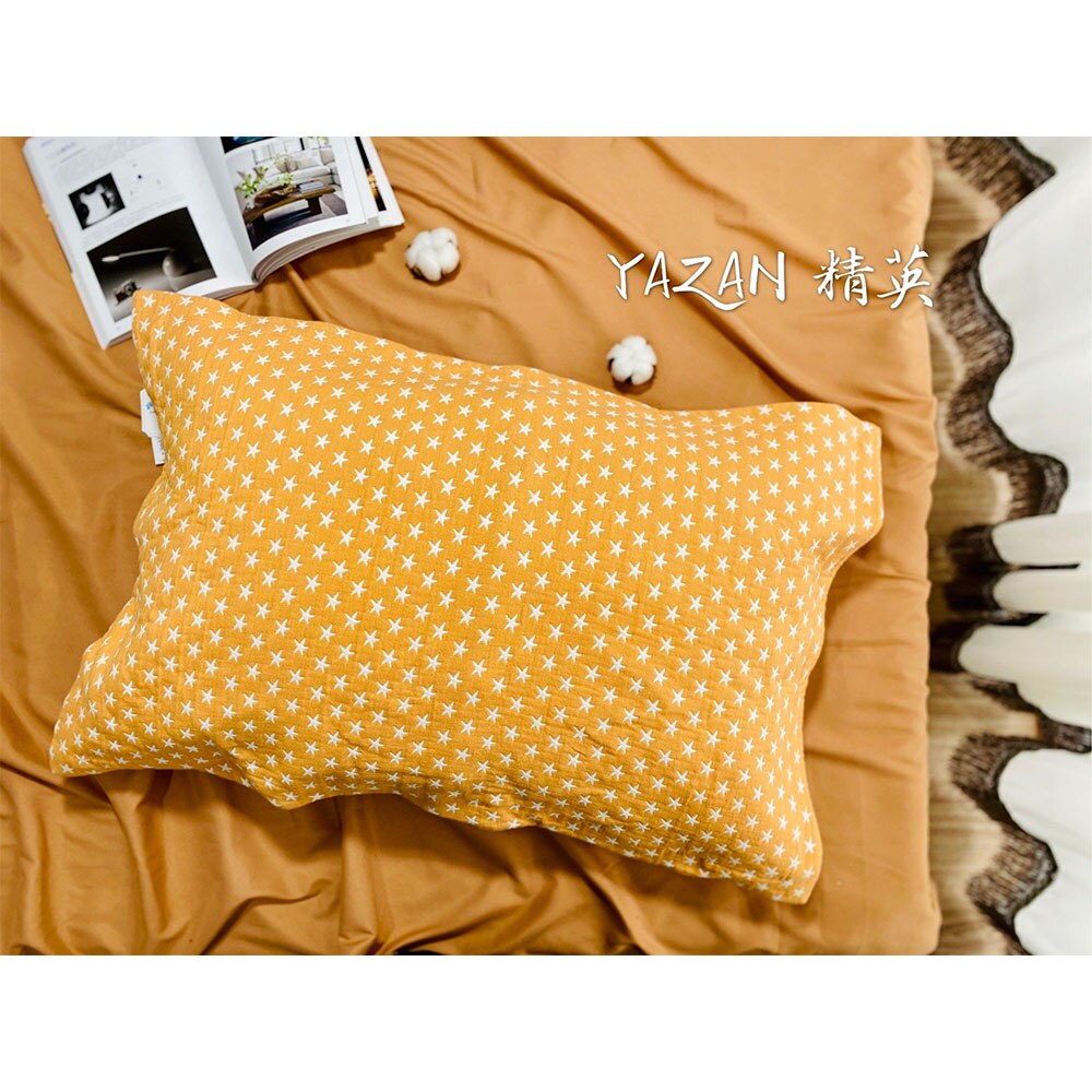 yazan bedding adult pillowcase 3/6 layers breathable sweat absorbent soft comfortable four seasons available lovers pillowcase: fold yellow star