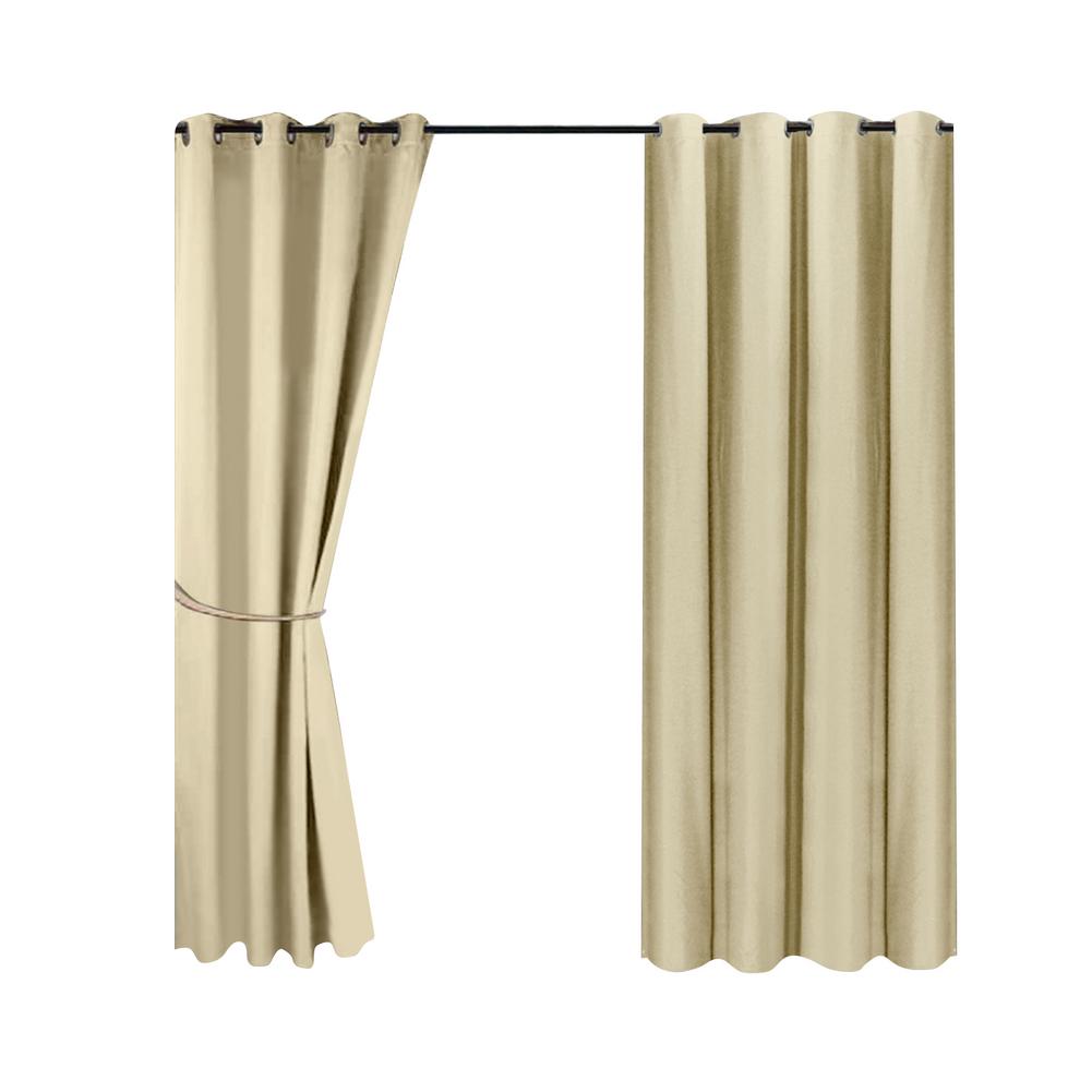 Outdoor Curtains For Patio Rustproof Grommet Top Waterproof Window Curtain Drapes For Porch,Pergola,Cabana,Gazebo 134x210cm: beige