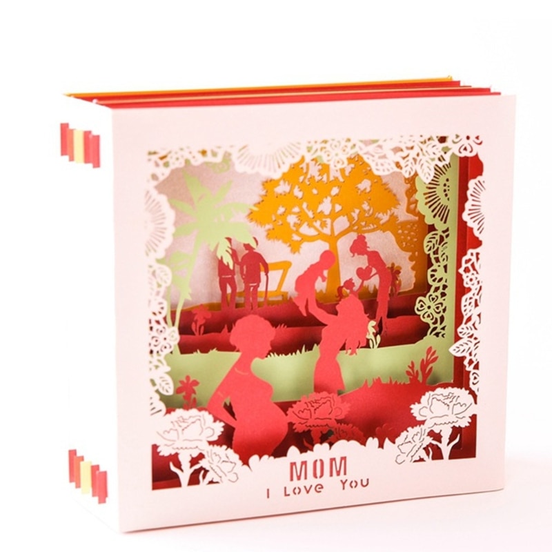 3D Pop Up I Love Mom Greeting Cards Birthday Christmas Mother's Day W215