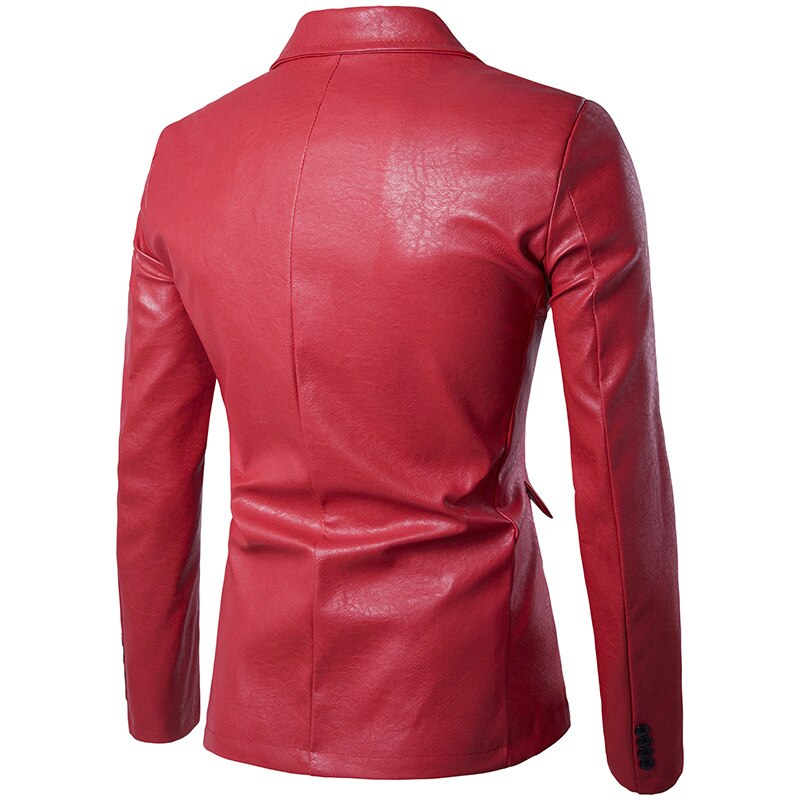 Herren Anzug Jacke Beiläufige Dünne Motorrad Faux Leder Anzug Homme verrotten PU Leder Kleid Blazer Männer Nizza Flut Hochzeit Party