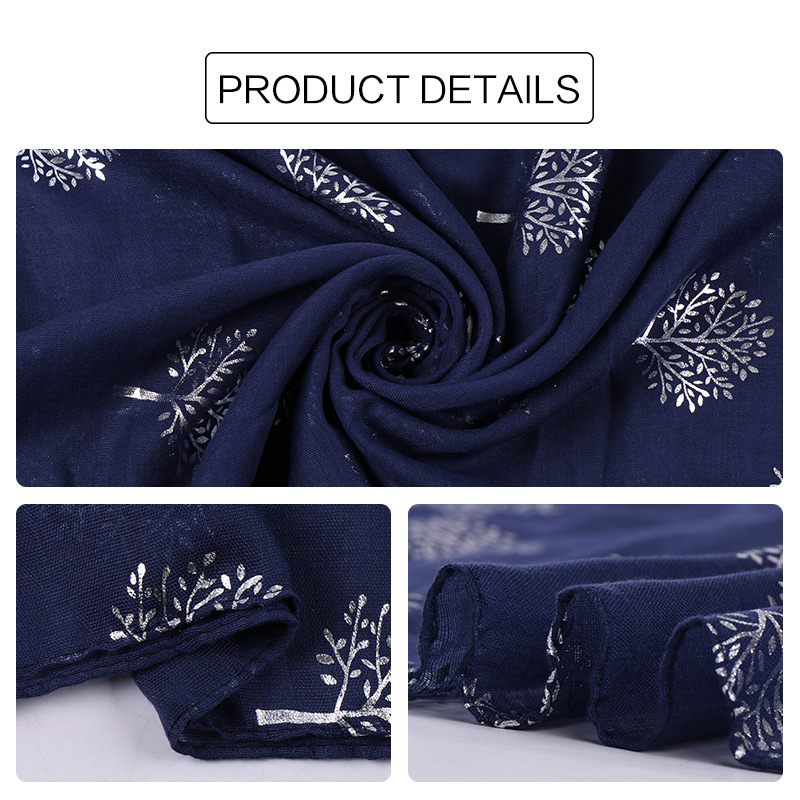 Vrouw Moslim Katoen Hijab Glitter Sjaal Zilver Boom Tulbanden Voor Vrouwen Shimmer Shawl Wrap Plain Hoofd Wraps Islamitische Sjaals Stola
