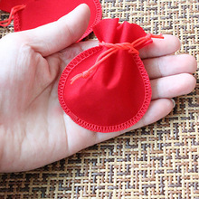 10Pcs Velvet Bag Red Packaging Jewelry Bag Gourd Shape Boite Cadeau Rangement Bijoux Joyero