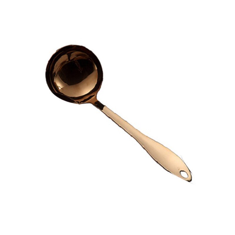 1pc titanpläterade rostfritt stål matlagningssked spade kökssats hem kök kök matlagning verktygssats cocina utensilios: Soppslev