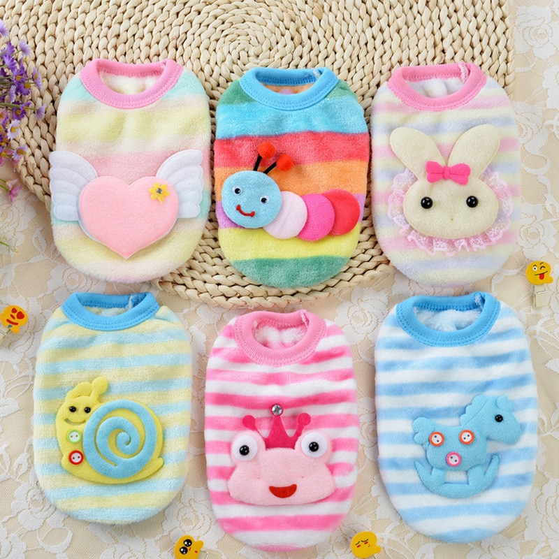 Cartoon Pet Dog Clothes Winter Fleece Rabbit Kitty Puppy Vest Clothing for Small Dog Chihuahua Yorkshire Pet T-shirt Cat Costume