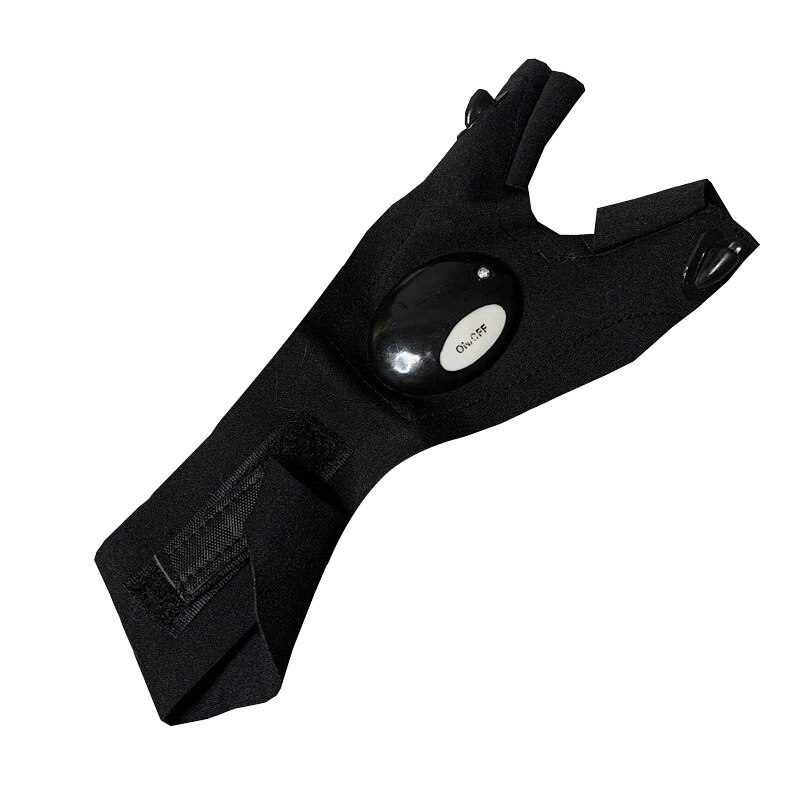 LED Half Finger Light Gloves Cool Flashlight Gloves Outdoor Fishing, Camping For Handymen Men Women DIY Birthday: Right hand