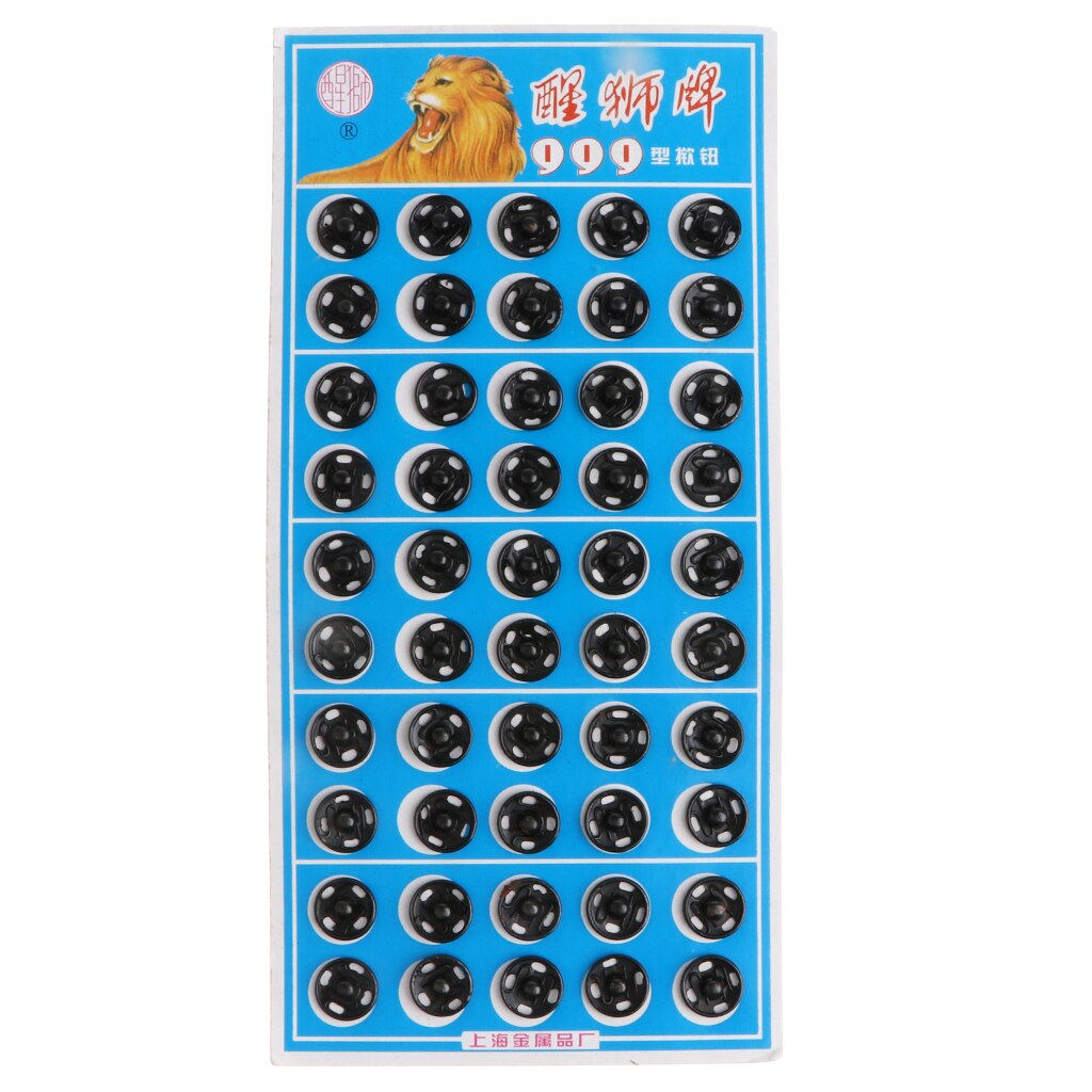 50 Set Metal Press Studs Buttons Poppers Snap Fastener Sewing DIY Clothes Craft