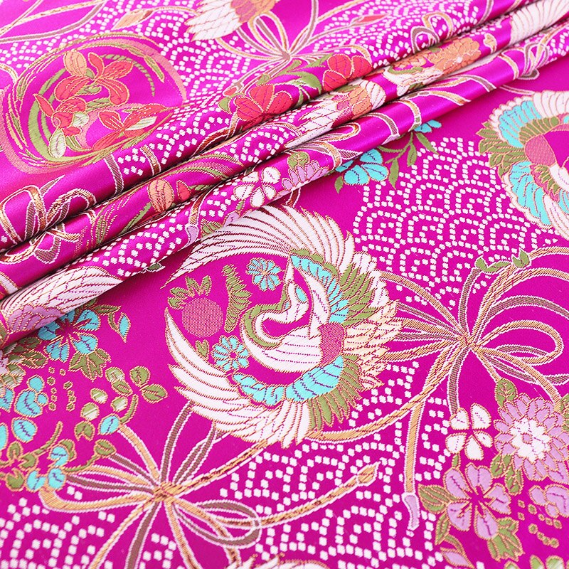 Satijnen Stof Brokaat Jacquard Kleding Stoffen Naaien Cheongsam Kimono Voor Diy Patchwork Naad Kledingstuk Materiaal