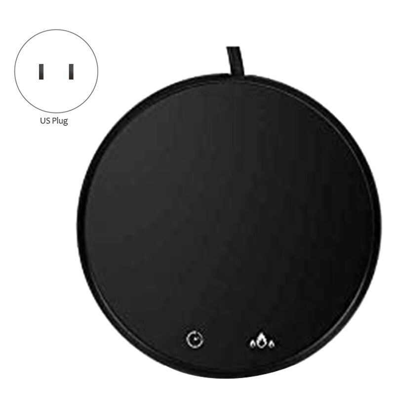 Taza de café THEVFAMILY, calentador eléctrico inteligente de bebidas con temporizador y Control de temperatura, para oficina/hogar negro, enchufe de EE. UU.