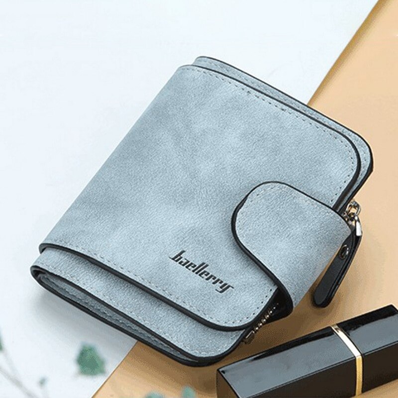 Small Female Coin Purse Short Purses Lady Letter Snap Zipper Card Holder Clutch Wallets Solid Vintage Matte Women Wallet: StyleA-8