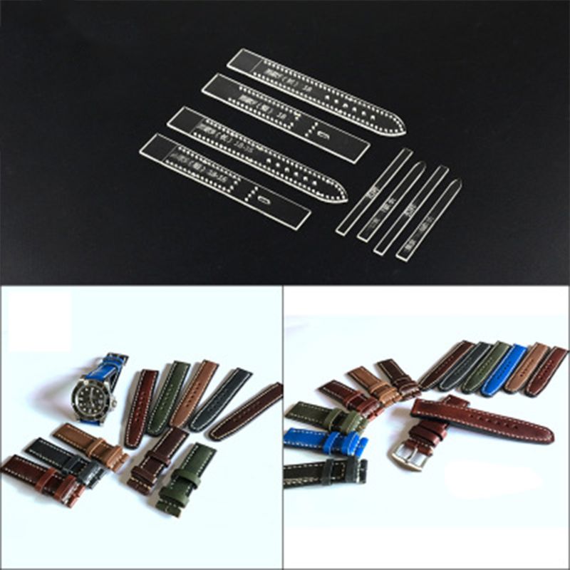 4pcs/set Transparent Acrylic Watch Strap Band Stencil Template Mold DIY Leather Craft Tool Home Supplies For Women
