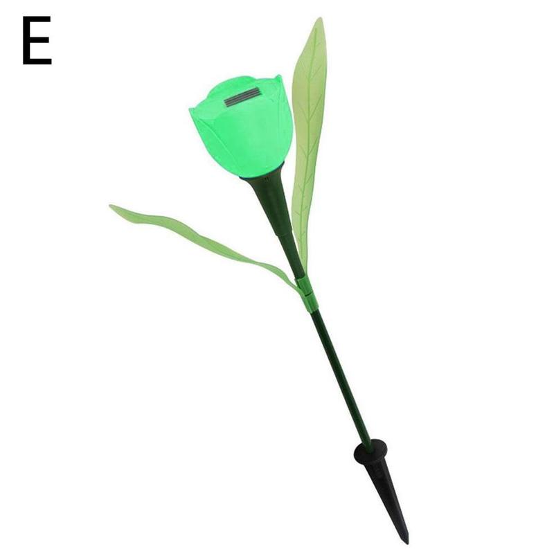 Led Solar Simulation Tulip Floral Light Home Decorative Lawn Waterproof Decor Tulip Garden Landscape Lights Light Lamp Flow I8r2: E