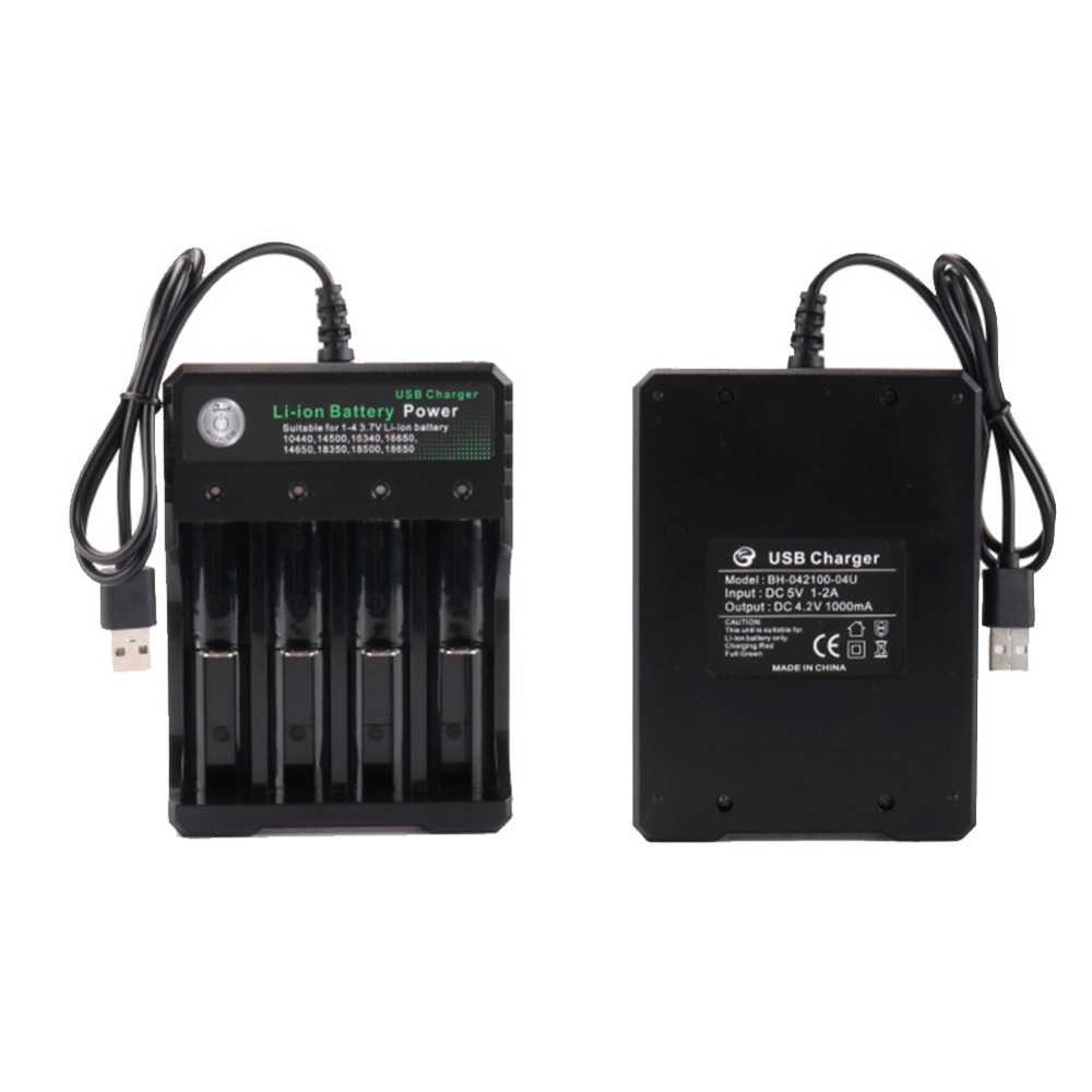 2 3 4 Slots 18650 Battery Charger 3.7V Portable Rechargeable Charger Lithium For 26650 18700 17670 16340 14500 10440 Batteries