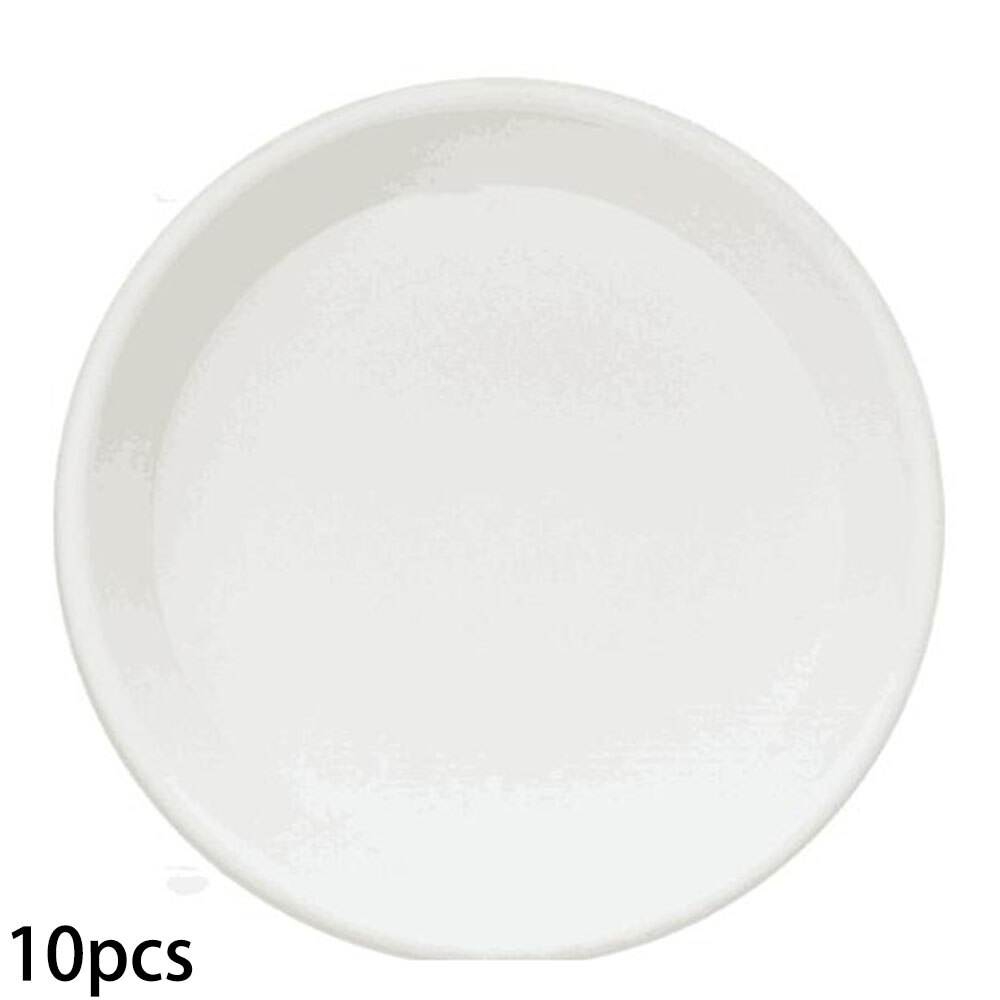 10Pcs Hydroponic Round Plant Pot Saucer Dish Water Drip Tray Drain Flower Base: White